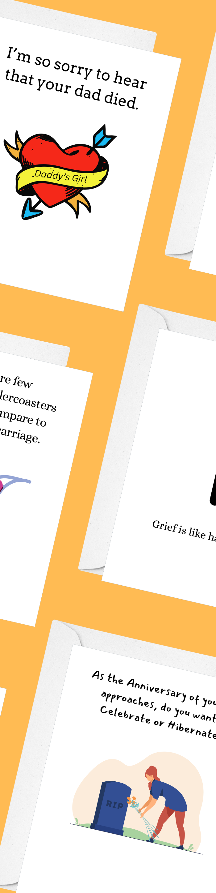 <h2>At deathday cards...</h2>