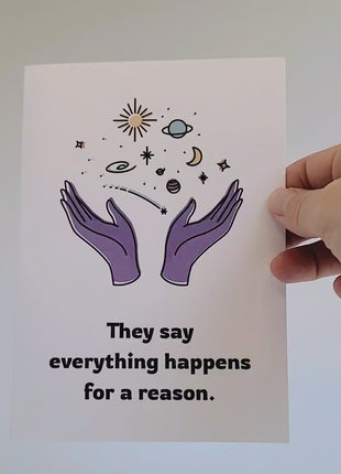 Video of opening and closing celestial card-funny all purpose card-Deathday Cards